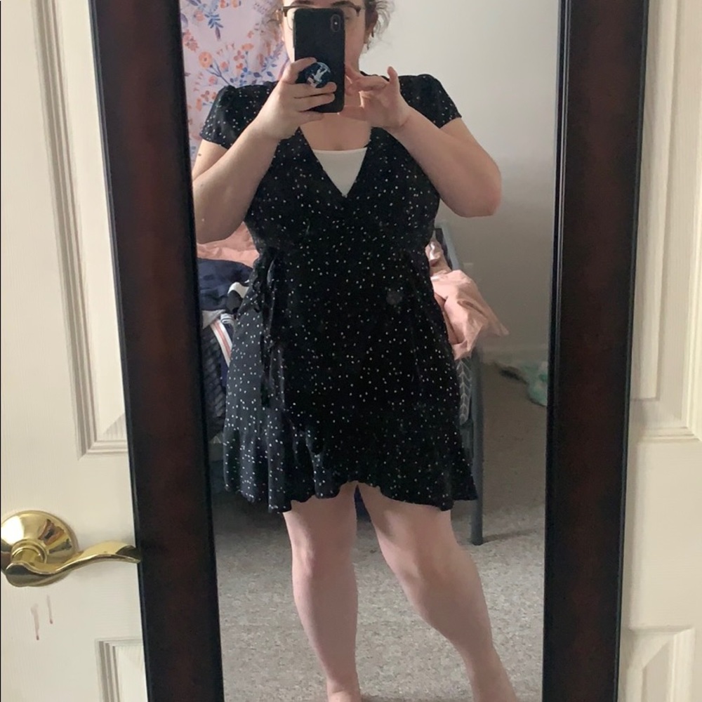 Polka dot wrap dress